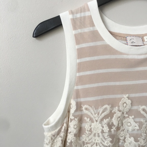Anthropologie Postmark Nautique Striped Lace Tank - Picture 4 of 8